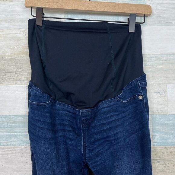 Isabel Maternity Skinny Jeans Blue Dark Wash Belly Panel Stretch Womens 2 26R - Picture 2 of 6